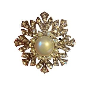 {Charter Club} Snowflake Rhinestone Brooch
